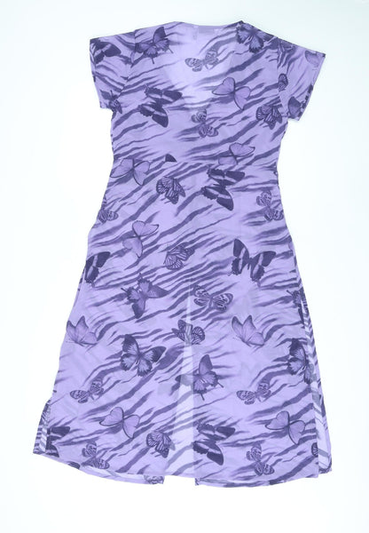 Womens UK Size 12 ASOS Purple Tunic Button-Up