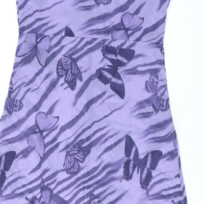 Womens UK Size 12 ASOS Purple Tunic Button-Up