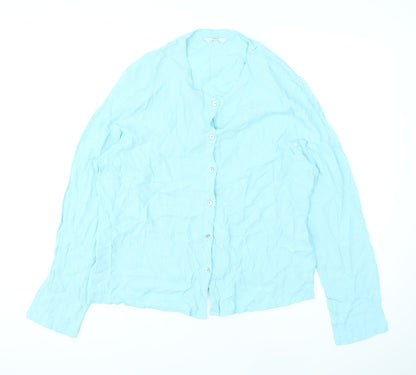 Womens UK Size 2 Marks and Spencer Blue Basic Button-Up