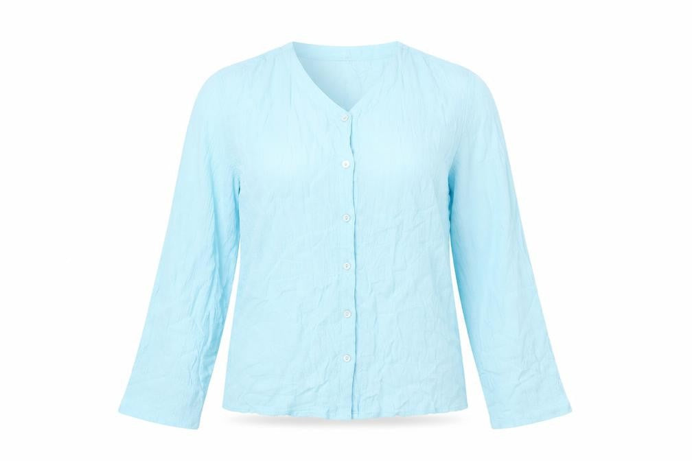 Womens UK Size 2 Marks and Spencer Blue Basic Button-Up
