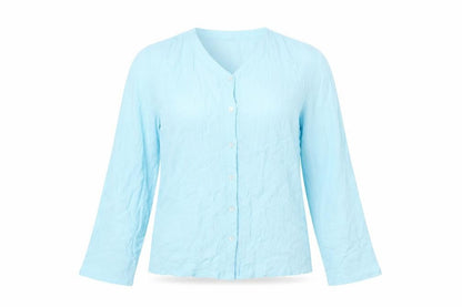Womens UK Size 2 Marks and Spencer Blue Basic Button-Up