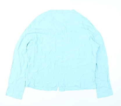 Womens UK Size 2 Marks and Spencer Blue Basic Button-Up