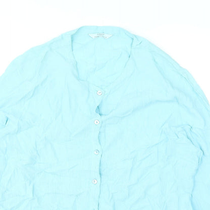Womens UK Size 2 Marks and Spencer Blue Basic Button-Up