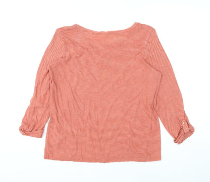 Womens UK Size 14 Marks and Spencer Orange Basic Blouse
