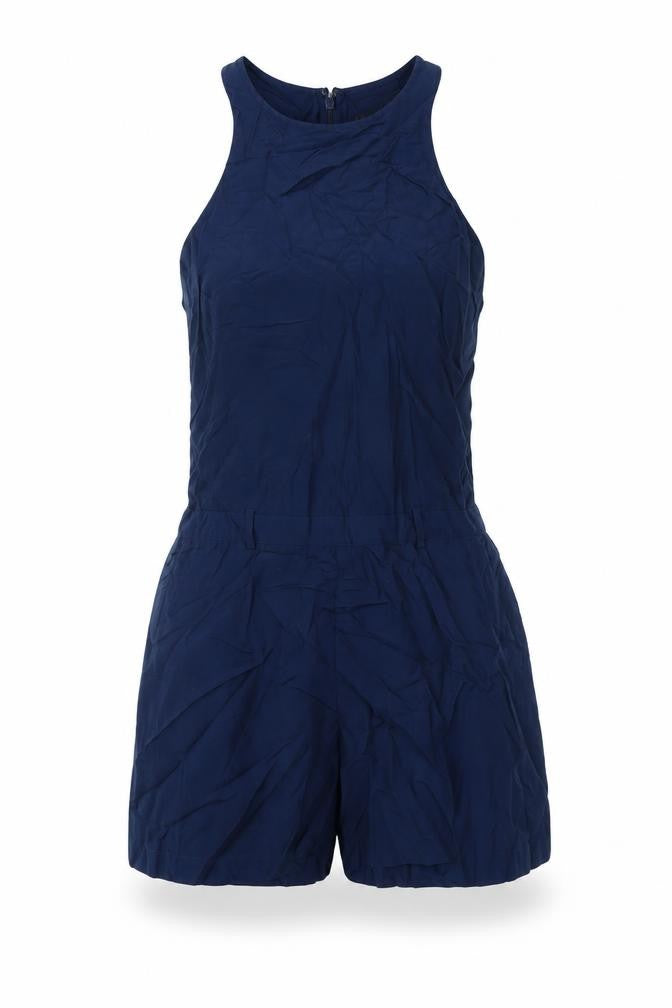 Womens UK Size 8 Warehouse One-Piece Blue Playsuit