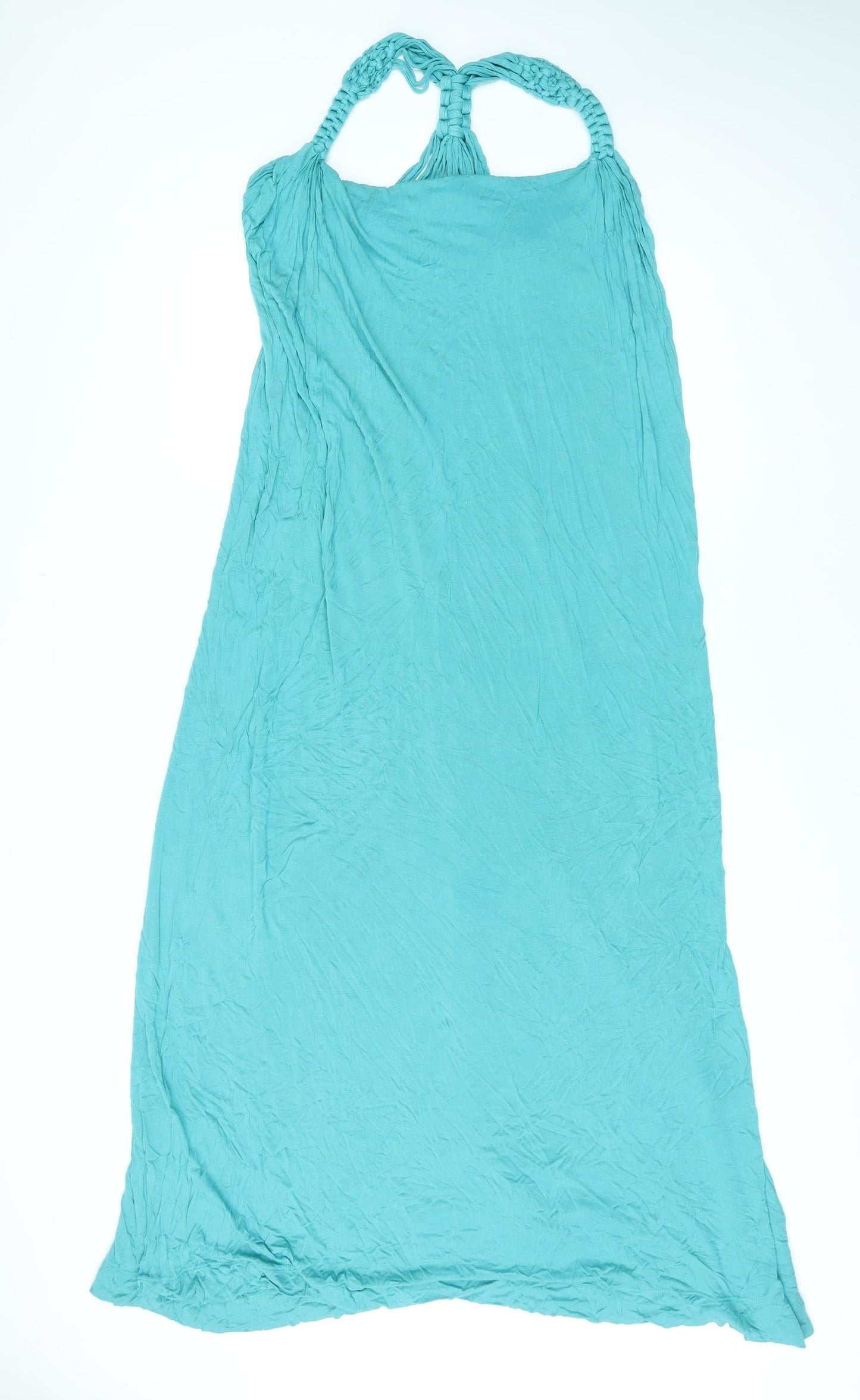 French Connection Womens Blue Viscose Maxi Size 10 Round Neck Pullover