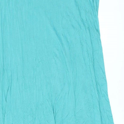 French Connection Womens Blue Viscose Maxi Size 10 Round Neck Pullover