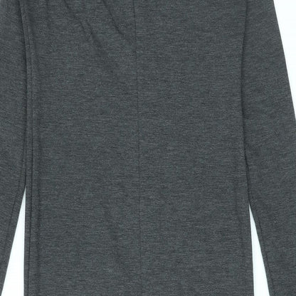 Zara Womens Grey Polyester Bodycon Size L Round Neck Pullover