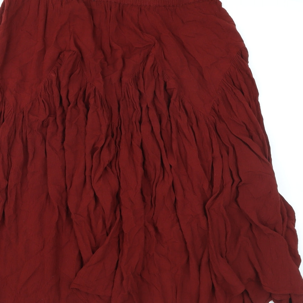 Marks and Spencer Womens Brown Viscose Swing Skirt Size 10