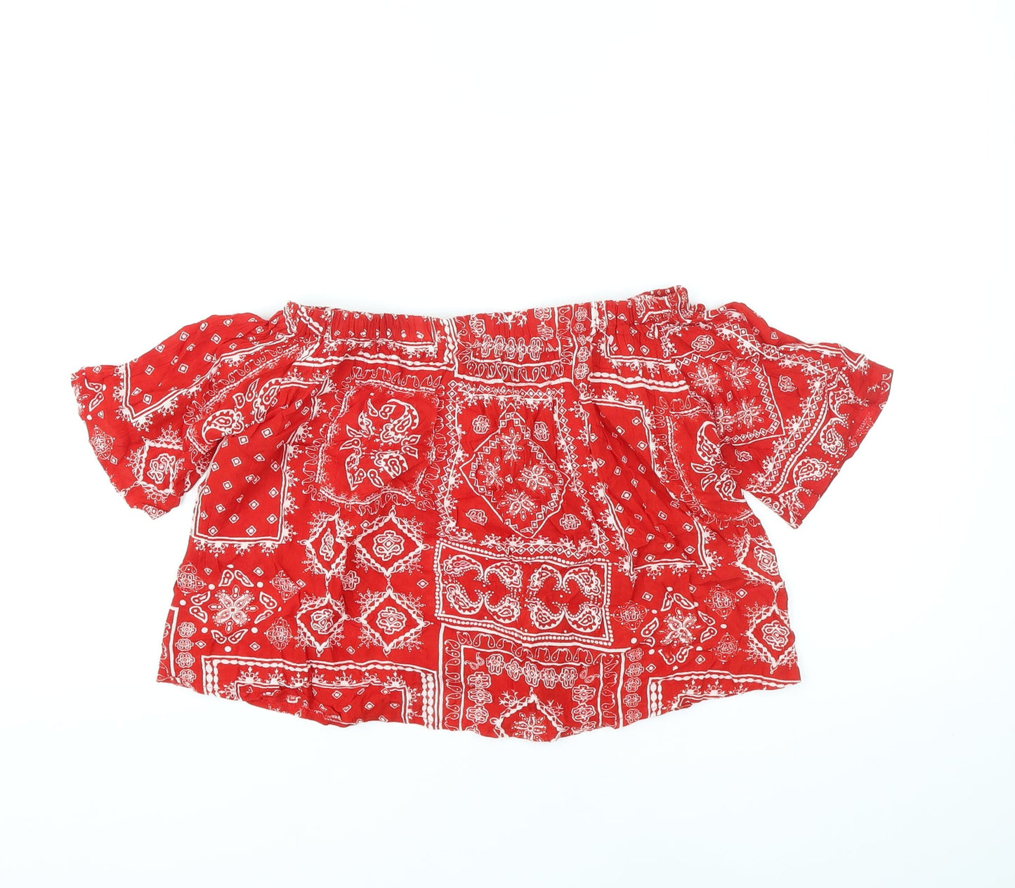 Womens UK Size 6 Select Red Cropped Blouse