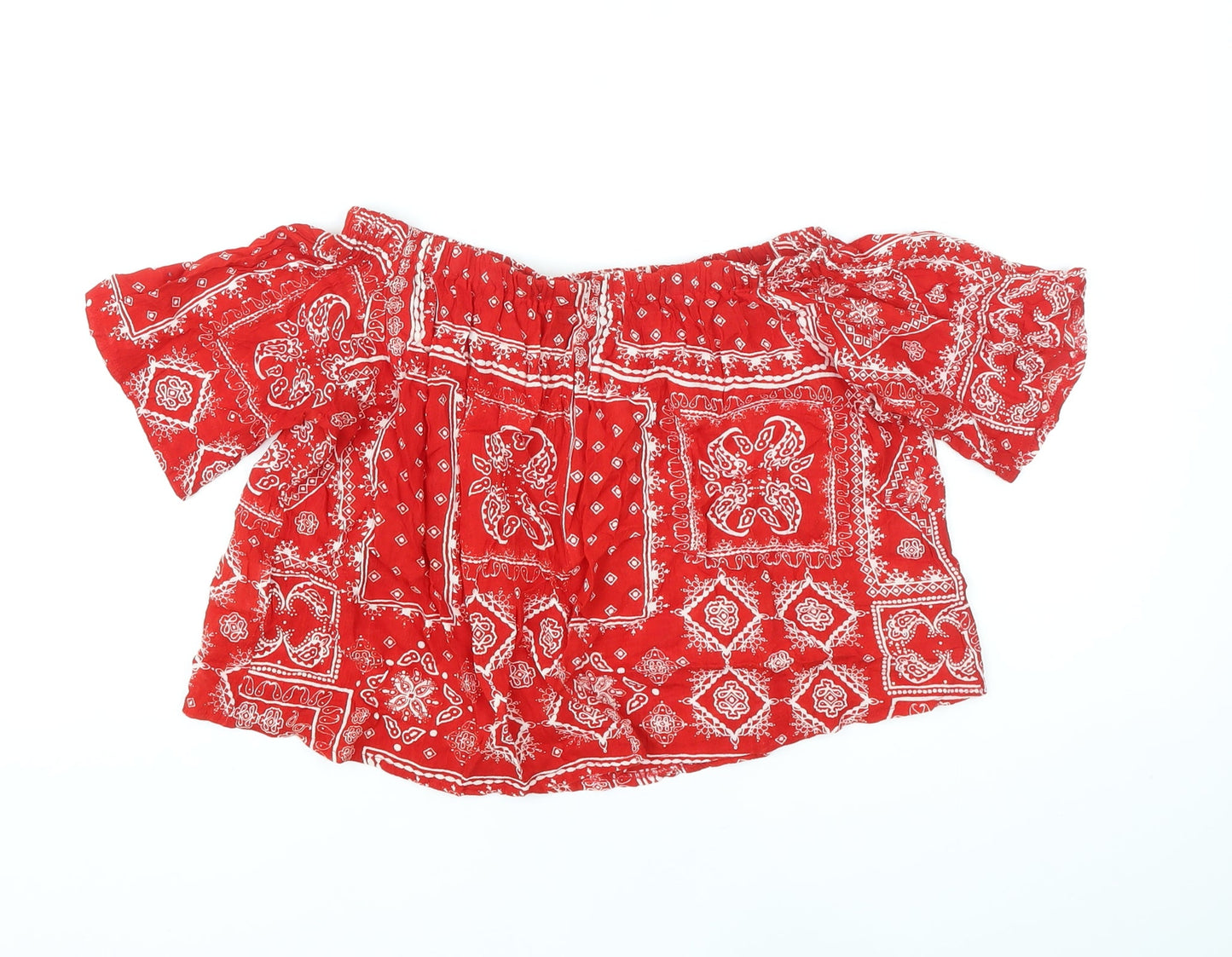 Womens UK Size 6 Select Red Cropped Blouse