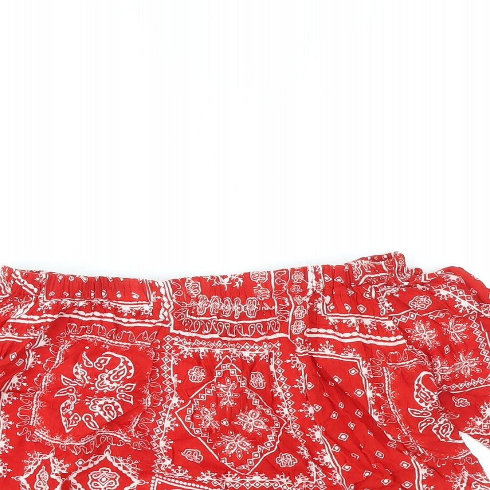Womens UK Size 6 Select Red Cropped Blouse