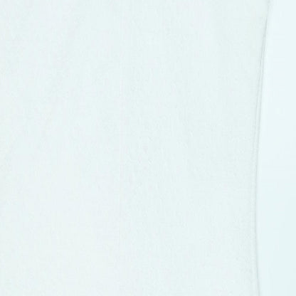 River Island Womens White Polyester Bodycon Size 8 V-Neck Pullover