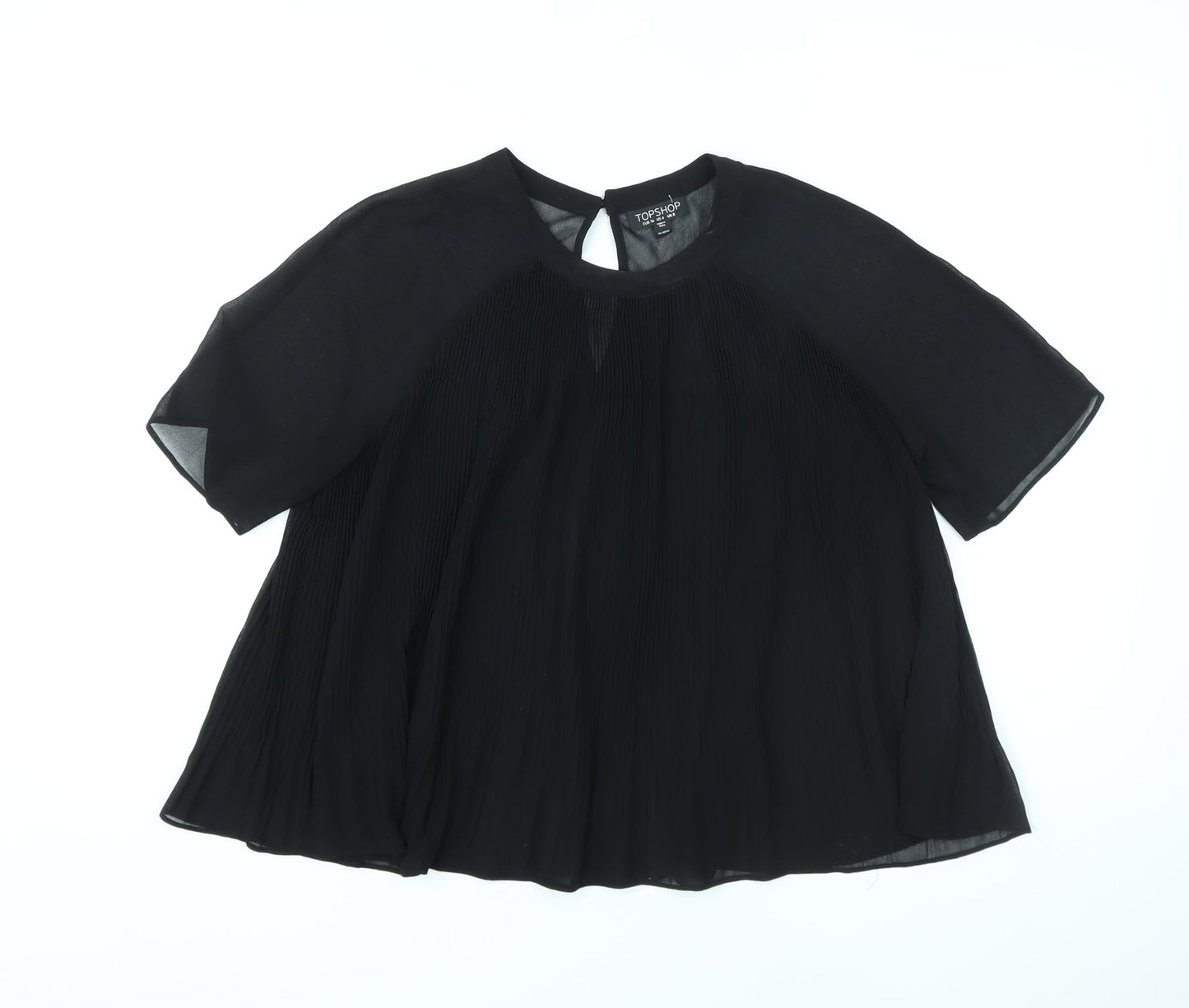 Womens UK Size 8 Topshop Black Basic Blouse