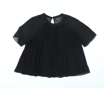 Womens UK Size 8 Topshop Black Basic Blouse