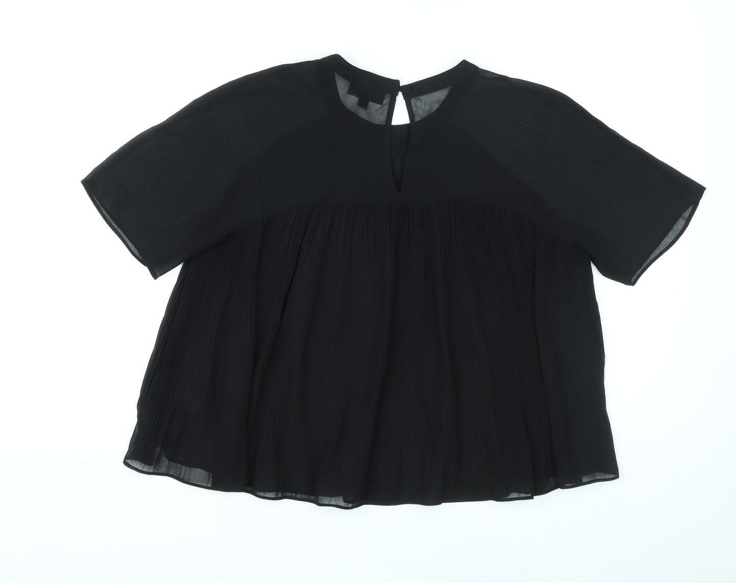 Womens UK Size 8 Topshop Black Basic Blouse