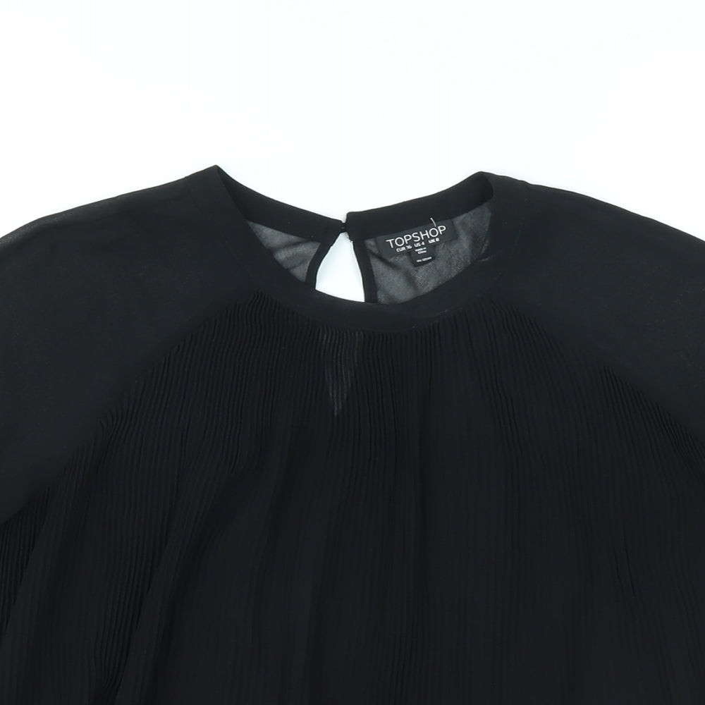 Womens UK Size 8 Topshop Black Basic Blouse