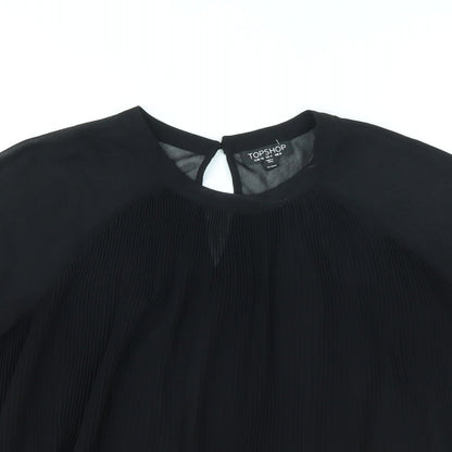 Womens UK Size 8 Topshop Black Basic Blouse