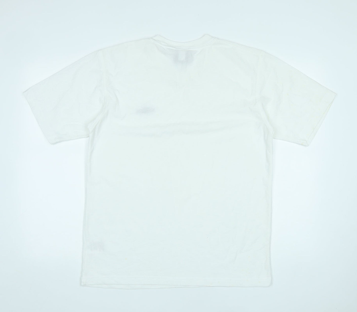 Umbro Mens White Polyester Basic T-Shirt Size L V-Neck Pullover - Logo