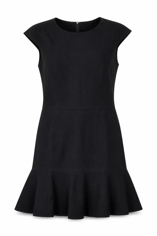 CLASS Womens Black Polyester Skater Dress Size 12 Round Neck Zip