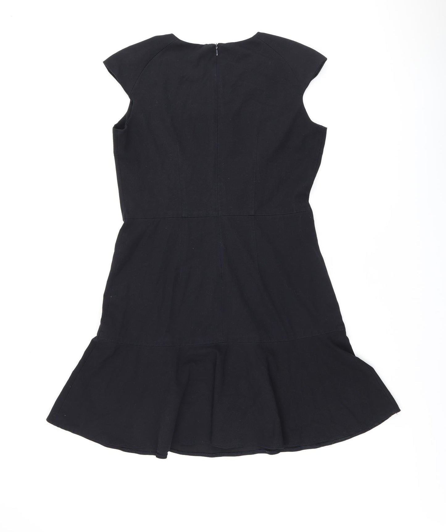 CLASS Womens Black Polyester Skater Dress Size 12 Round Neck Zip
