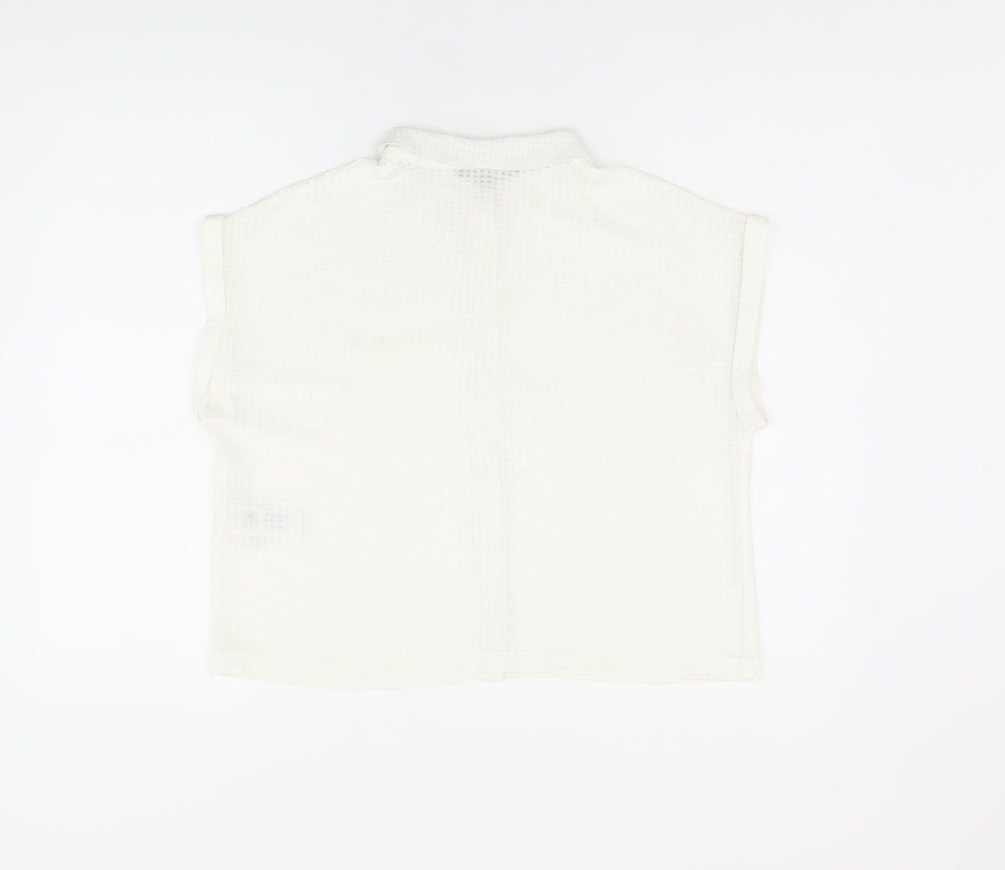 Womens UK Size 10 New Look White Basic Button-Up
