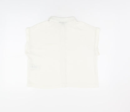 Womens UK Size 10 New Look White Basic Button-Up