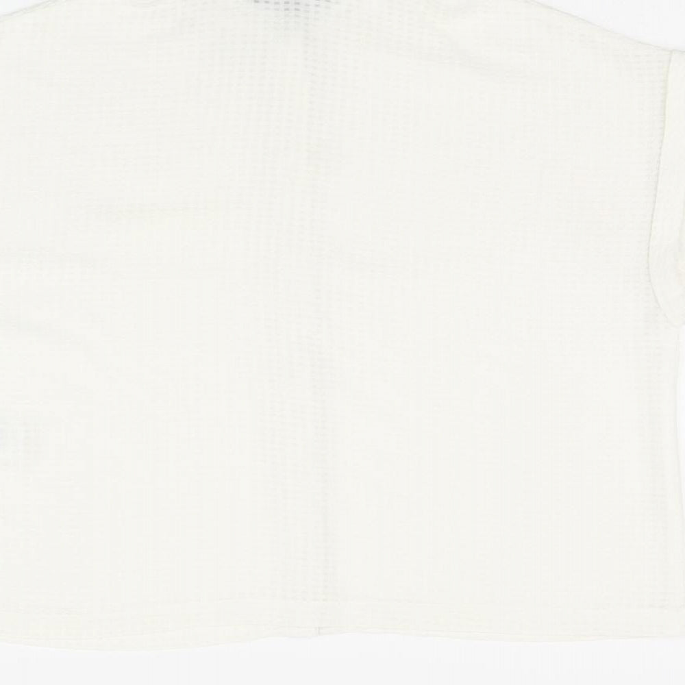 Womens UK Size 10 New Look White Basic Button-Up