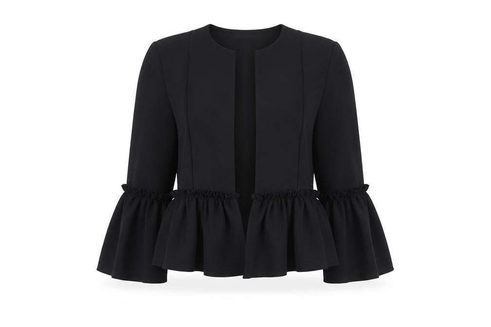 Womens UK Size 10 Cameo Rose Black Jacket