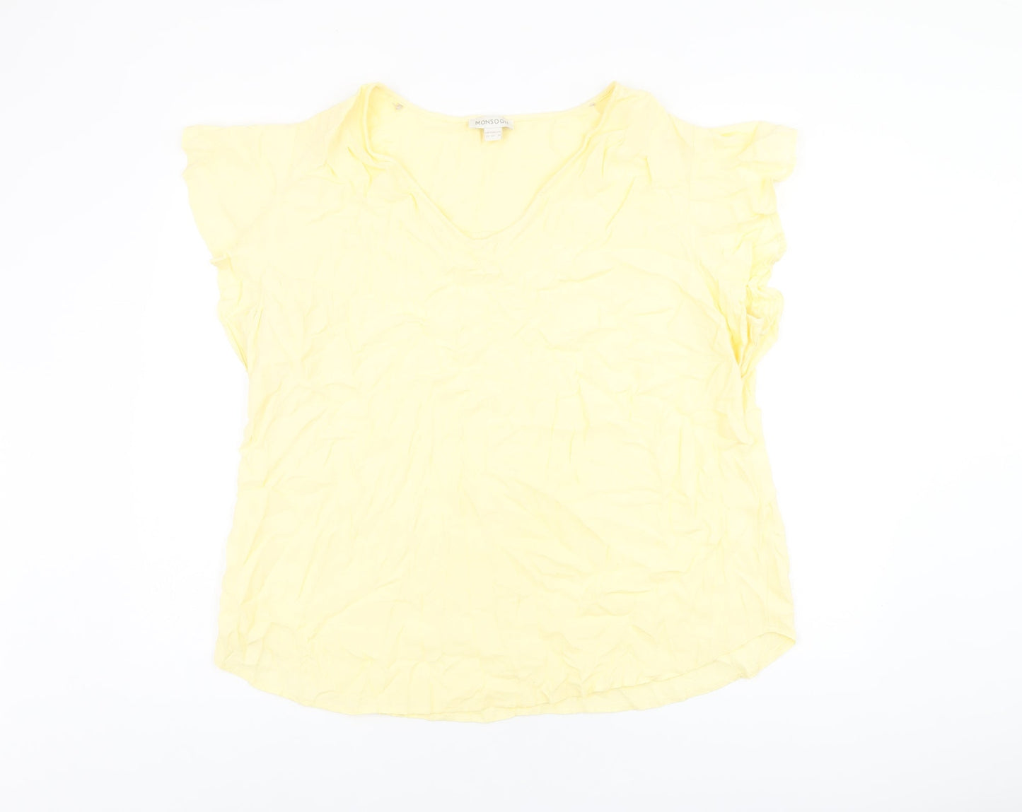 Womens UK Size 22 Monsoon Yellow Basic T-Shirt