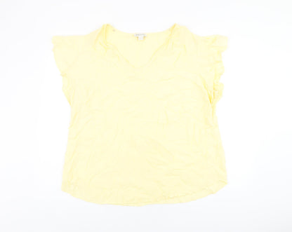 Womens UK Size 22 Monsoon Yellow Basic T-Shirt