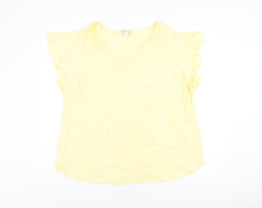 Womens UK Size 22 Monsoon Yellow Basic T-Shirt