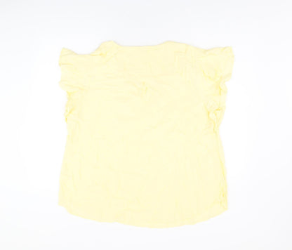 Womens UK Size 22 Monsoon Yellow Basic T-Shirt