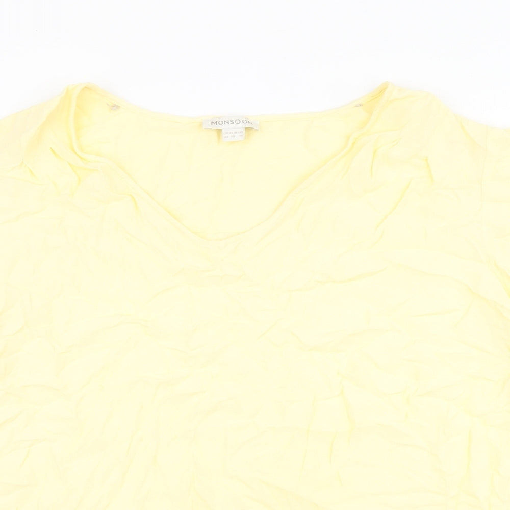 Womens UK Size 22 Monsoon Yellow Basic T-Shirt