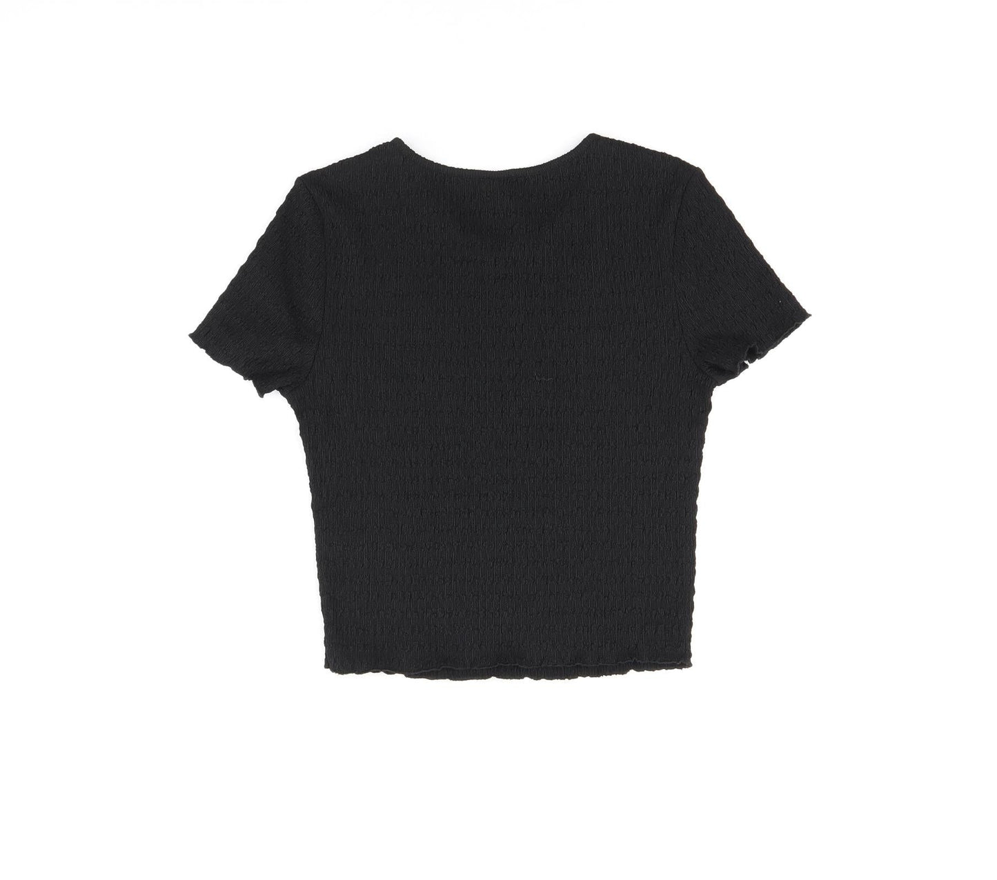 Womens UK Size S H&M Black Cropped T-Shirt