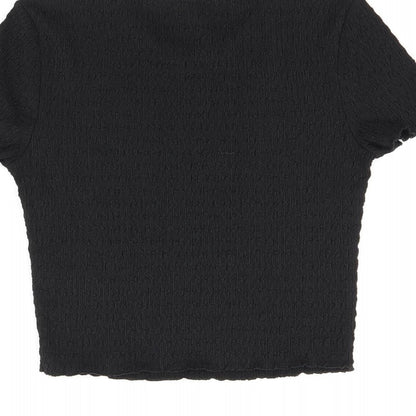 Womens UK Size S H&M Black Cropped T-Shirt