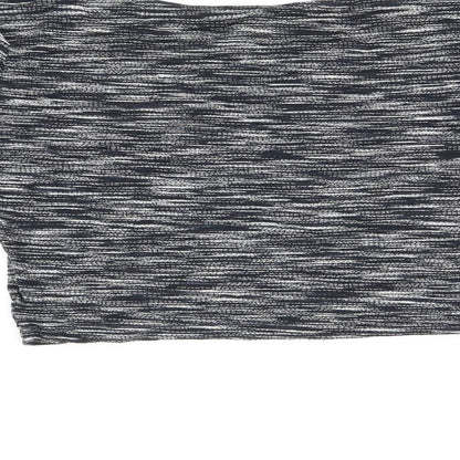 H&M Womens Black Geometric Viscose Cropped T-Shirt Size S Scoop Neck
