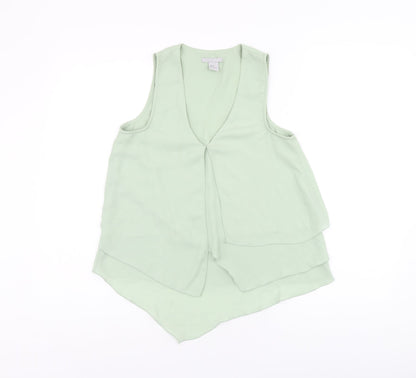 Womens UK Size 4 H&M Green Basic Tank