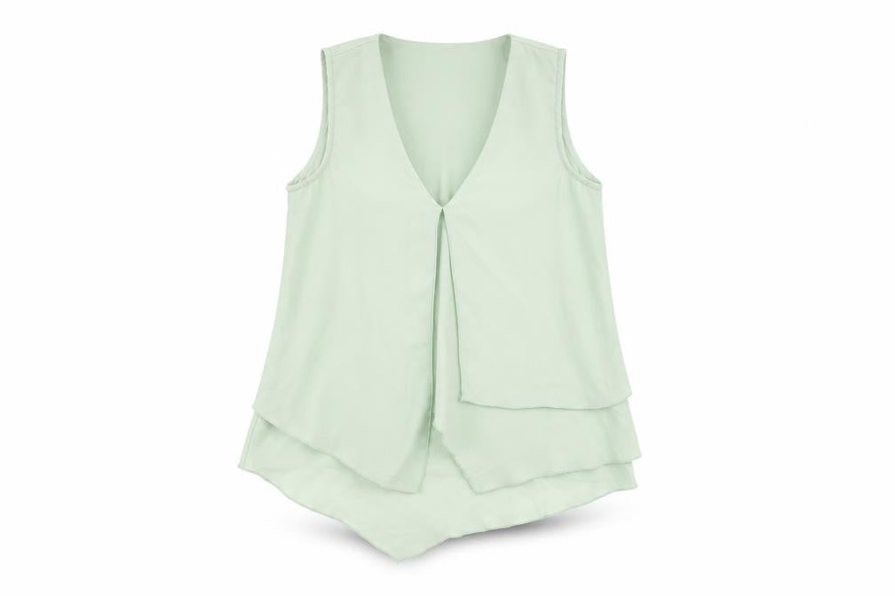 Womens UK Size 4 H&M Green Basic Tank