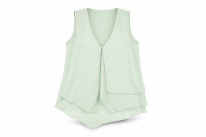 Womens UK Size 4 H&M Green Basic Tank