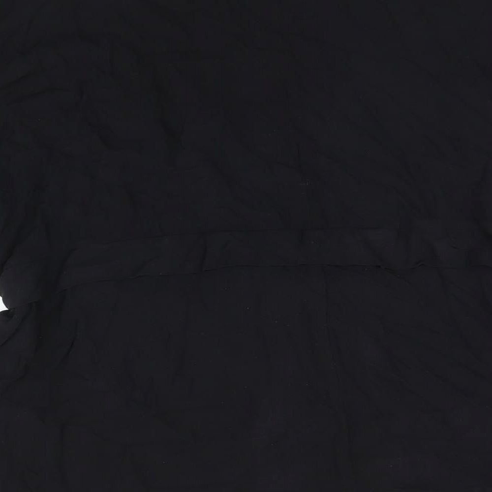 I.scenery Womens Black Viscose Basic T-Shirt Size 26 Boat Neck - Belted