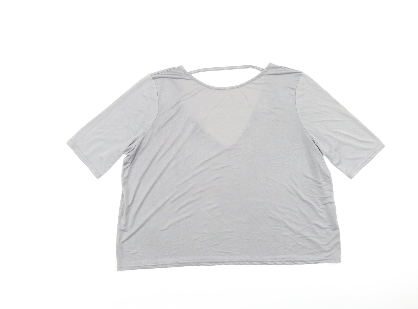 Womens UK Size 8 River Island Grey Basic T-Shirt