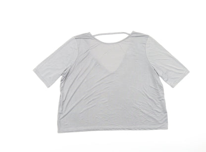 Womens UK Size 8 River Island Grey Basic T-Shirt
