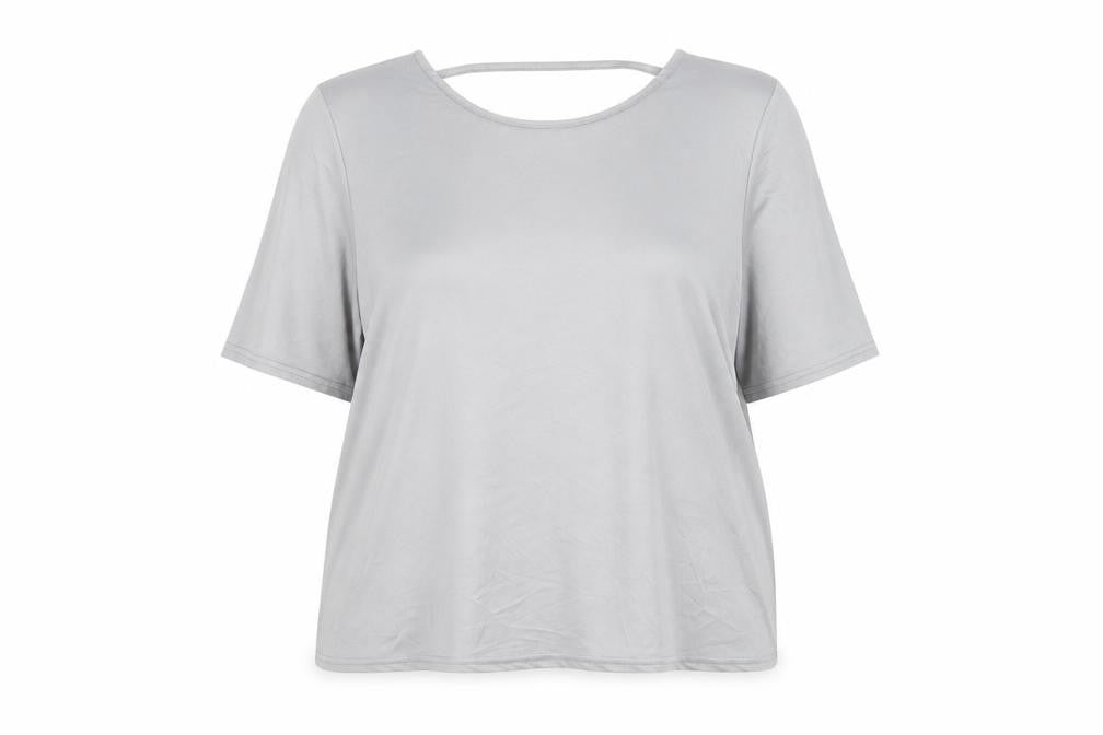 Womens UK Size 8 River Island Grey Basic T-Shirt