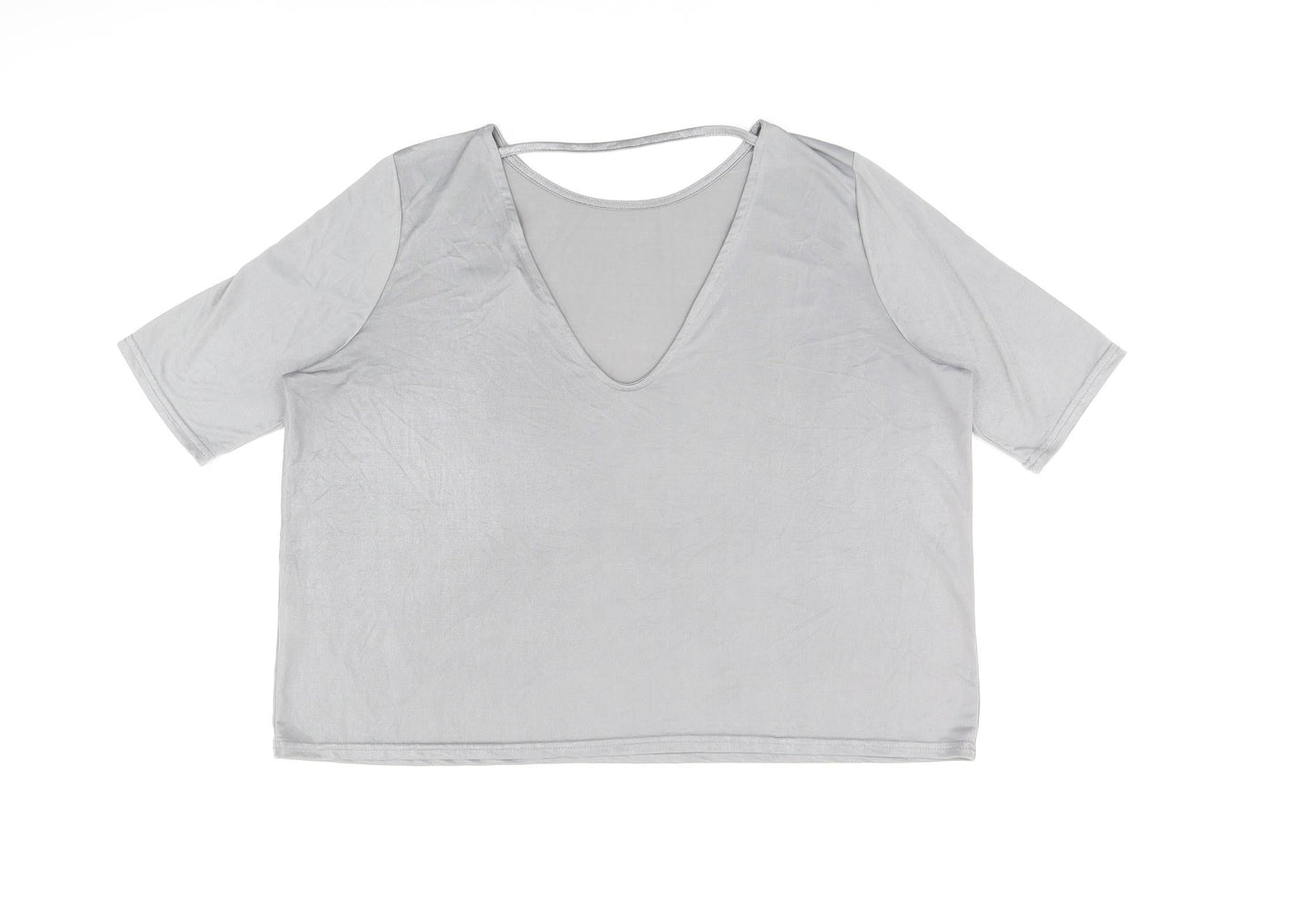Womens UK Size 8 River Island Grey Basic T-Shirt