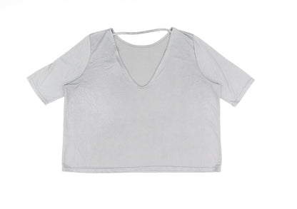 Womens UK Size 8 River Island Grey Basic T-Shirt