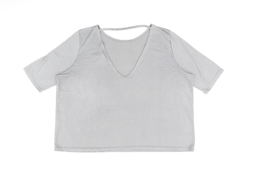 Womens UK Size 8 River Island Grey Basic T-Shirt