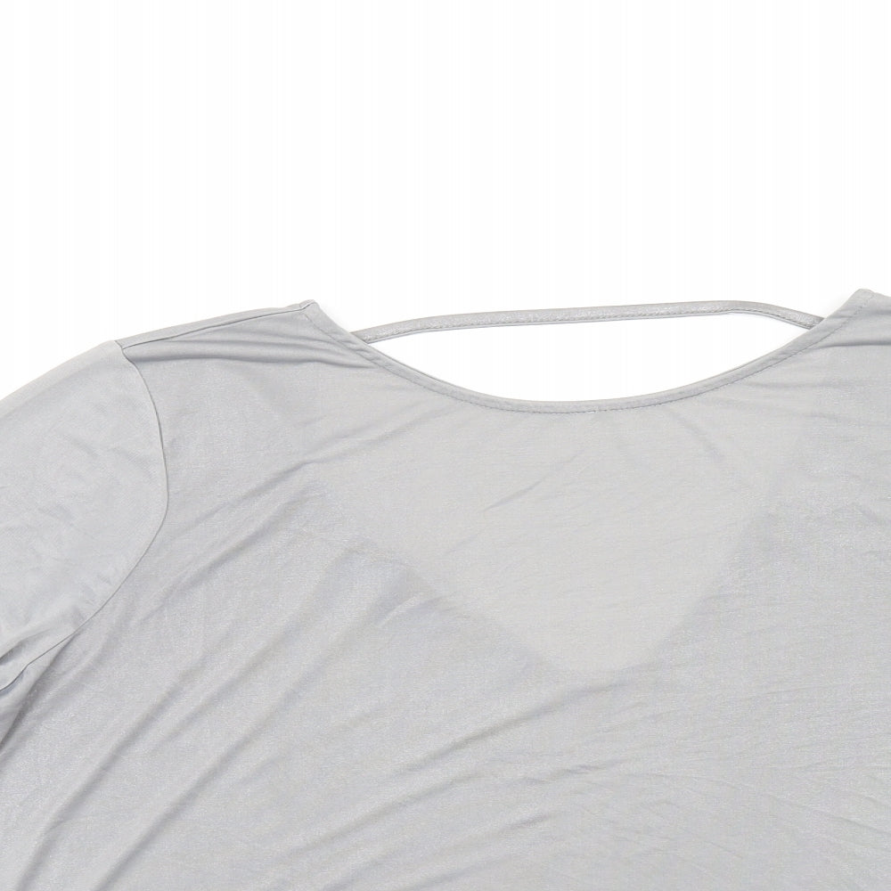 Womens UK Size 8 River Island Grey Basic T-Shirt