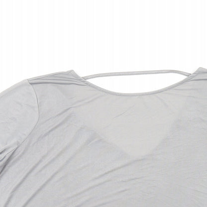 Womens UK Size 8 River Island Grey Basic T-Shirt