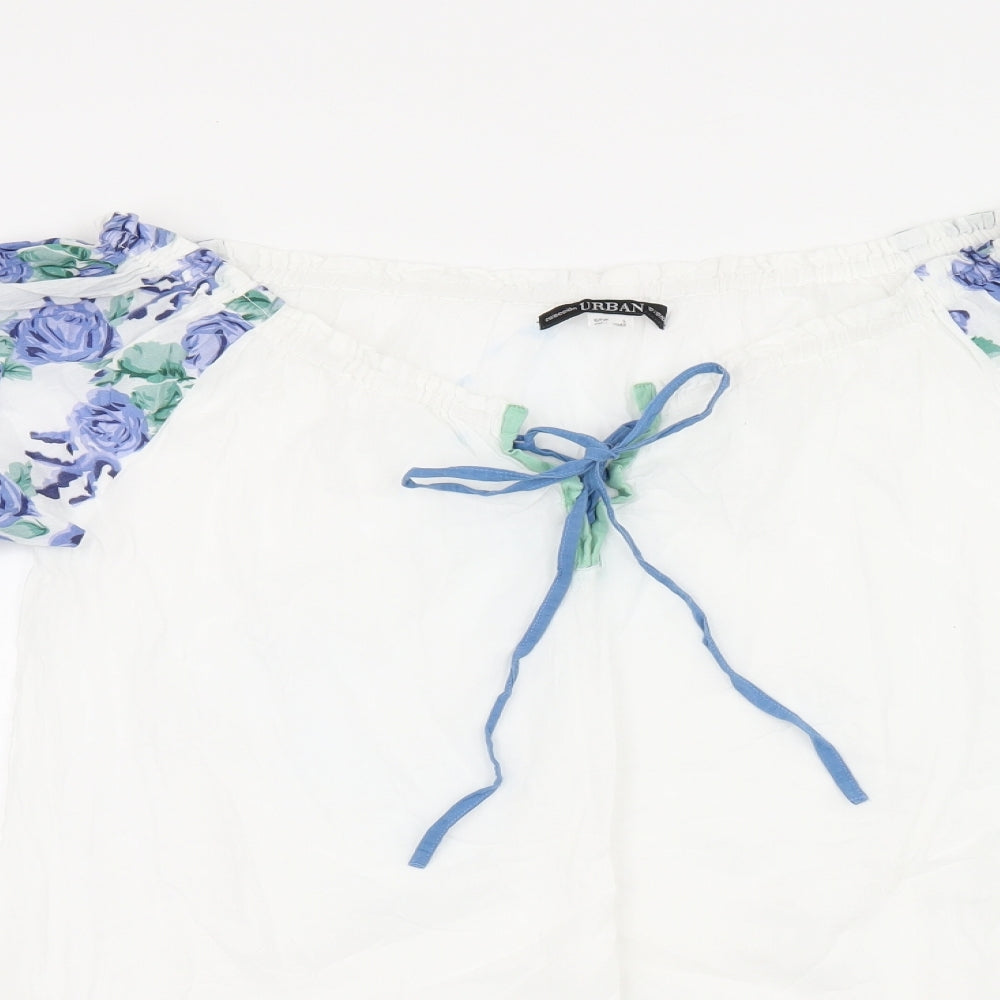 Womens UK Size L Urban White Basic T-Shirt